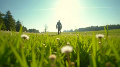 Man Strolling Across Green Grass Field