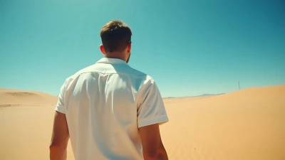 Man Wearing White Levi’s Shirt In Desert