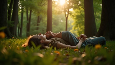 Man and Woman Lying Peacefully in Forest