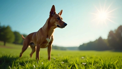 Medium-Sized Brown Dog Standing Alert Outdoors