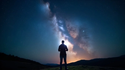 Milky Way Night Sky With Glowing Light