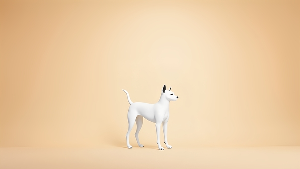 Minimalist dog wall art with playful silhouette on neutral background