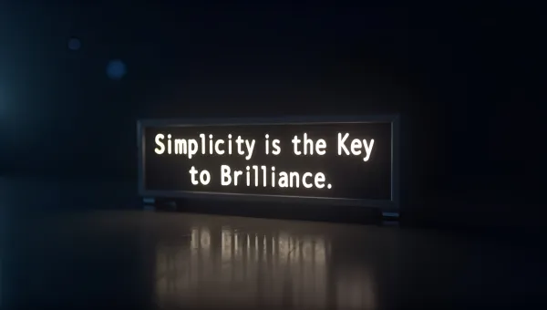 Minimalist LED Sign Featuring Key Simplicity Quote