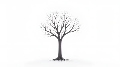 Minimalist Solitary Bare Tree Illustration