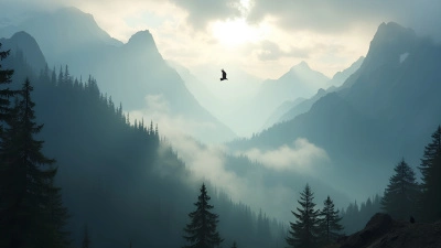 Mist-Covered Mountain Landscape With Fog