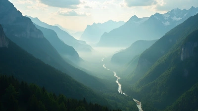 Misty Alpine Mountains With Dense Forest