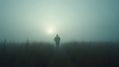 Misty Field Dawn With Solitary Figure