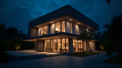 Modern Building With Glass Windows At Night
