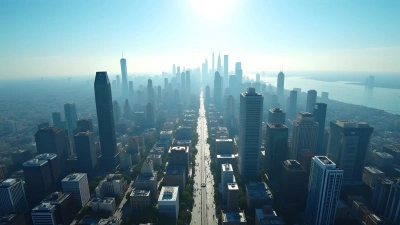 Modern City Skyline Aerial View Bright Daylight
