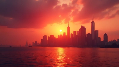 Modern City Skyline Silhouette At Sunset