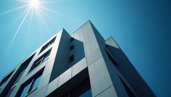Modern Gray Concrete Building Close-Up