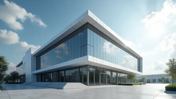 Modern Office Building With Glass Walls