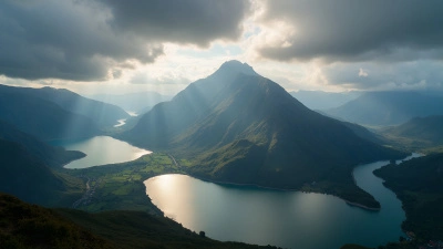 Mountain Landscape With Calm Water Under Dramatic Sky