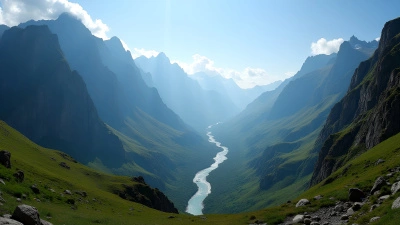 Mountain Landscape With Rugged Peaks And Valleys