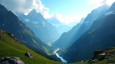 Mountain Landscape With Towering Peaks And Valleys