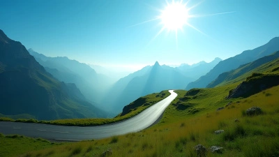 Mountain Road Winding Through Green Grass