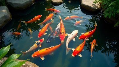 Multicolored Koi Fish Swimming in Clear Pond