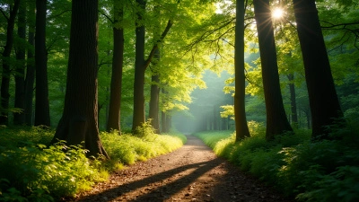 Narrow Dirt Path Along Forest Trees