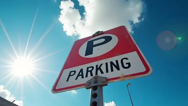 No Parking Sign Against Blue Sky