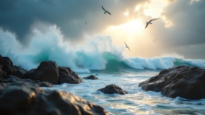 Ocean Waves Crashing Against Rugged Coastal Rocks