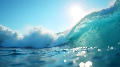 Ocean Waves Splashing Under Bright Sunlight