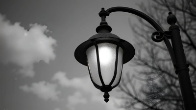 Old-Fashioned Street Light Under Cloudy Sky