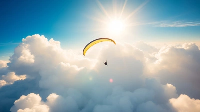 Paraglider Soaring Through White Clouds