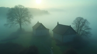 Peaceful Village in Thick Morning Fog