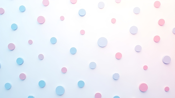 Vibrant illustration of pink and blue polka dots pattern on a clean white background