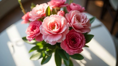 Pink Carnation Bouquet Table Centerpiece