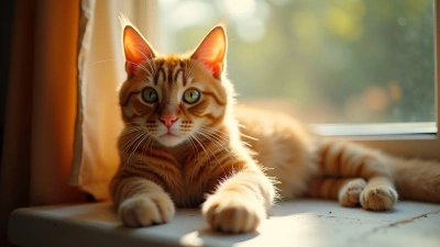 Playful Orange Tabby Cat Lounging in Sunlight