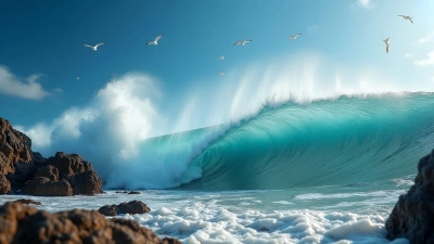 Powerful Ocean Wave Crashing On Rocky Shores