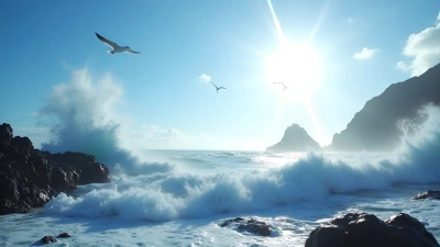 Powerful Ocean Waves Crashing on Rugged Rocks