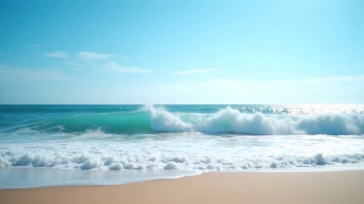 Powerful Ocean Waves Crashing on Sandy Shore