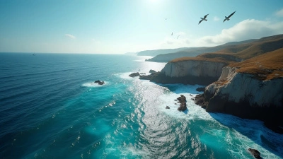 Pristine Blue Ocean Water Along Rugged Coast