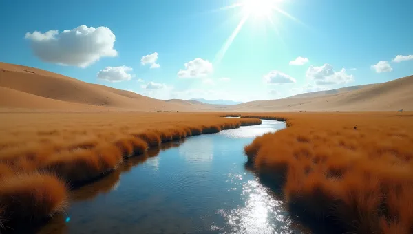 Pristine Creek Flowing Through Sandy Hills