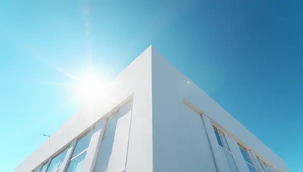 Pristine White Building With Modern Architectural Lines