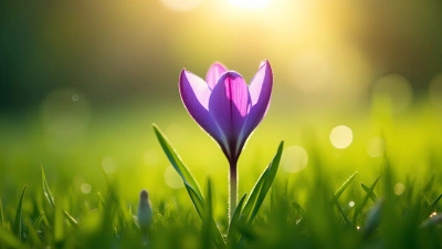 Purple Flower Blooming In Green Grass