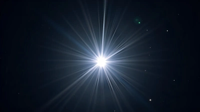 Radiant Light Beams Against Night Sky