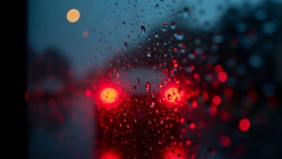 Rain-Soaked Windowpane With Water Droplets