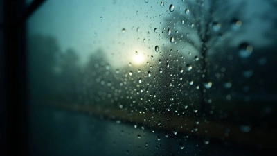 Raindrops On Transparent Glass Panel Close-Up