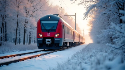 Red And Black Train On Snowy Tracks