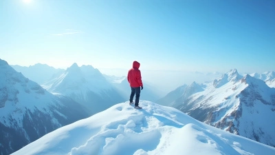Red Hoodie On Snowy Mountain Peak