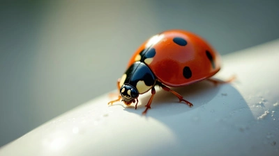 Red Ladybug Close-Up On White Surface
