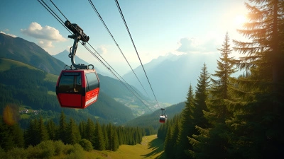 Red And White Cable Car Above Trees