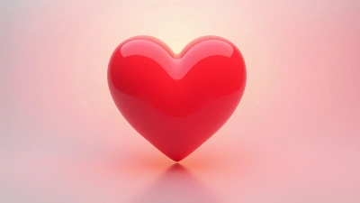 Red and White Heart Illustration With Smooth Gradients