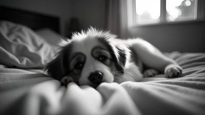Relaxed Dog Resting on Cozy Bed