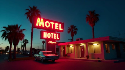Retro Neon Motor Hotel Sign at Twilight