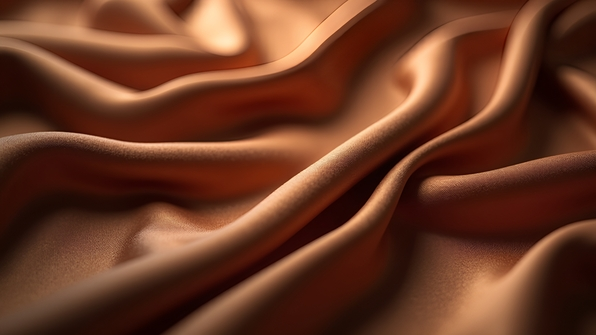 Rich Brown Silk Fabric With Glossy Texture