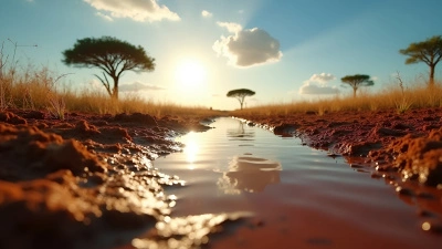 Rich Brown Soil Saturated With Water Near African Savannah